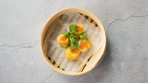24. Shu mai: Rejer dumplings dim sum med soja 5 stk